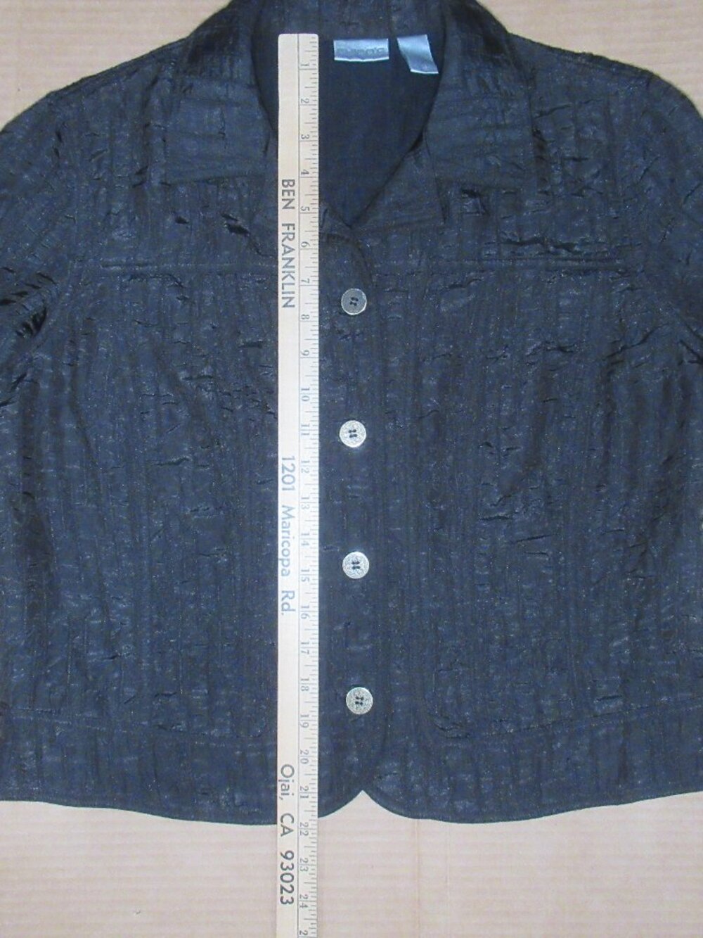 Chico’s Brown Textured Button-Up Jacket | Size 2 (Large) - Picture 4 of 10
